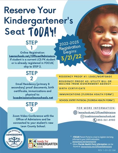 Kindergarten Registration Flyer